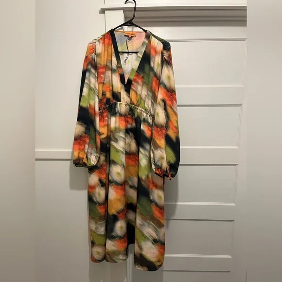 Stine Goya Veroma Floral Long Sleeve Midi Dress Flowers In Motion Size XS New - Picture 4 of 6